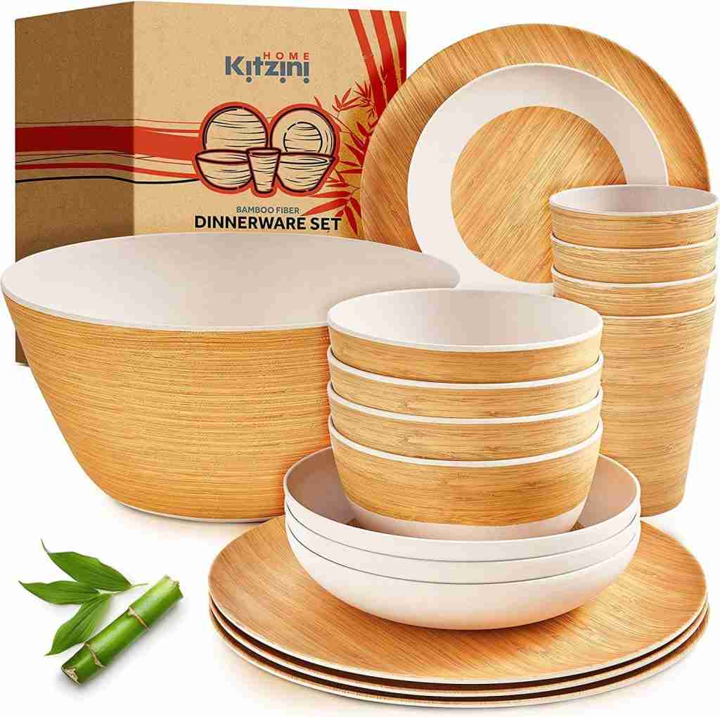 Lightweight and healthy Bamboo material dinnerware set 