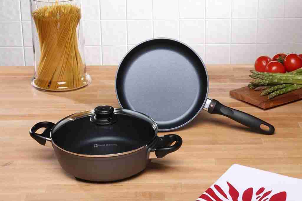 Swiss diamond induction cookware set suitable for all stovetops