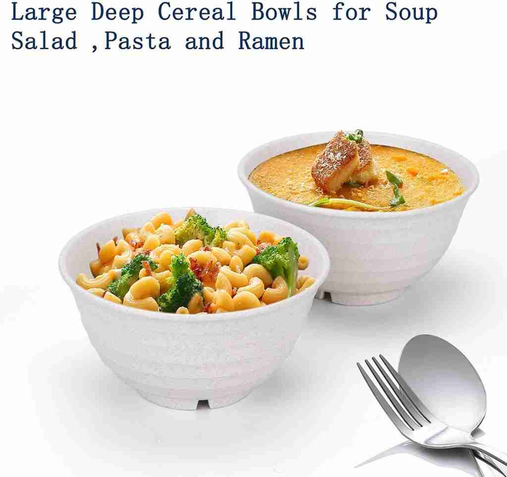 Unbreakable Cereal Bowl, Microwave and Dishwasher Safe BPA Free E-Co Friendly Deep Soup Bowl 