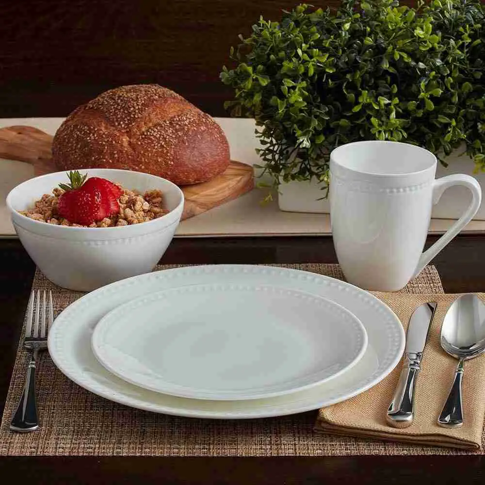 Mikasa safe bone chine ceramic white dinnerware set