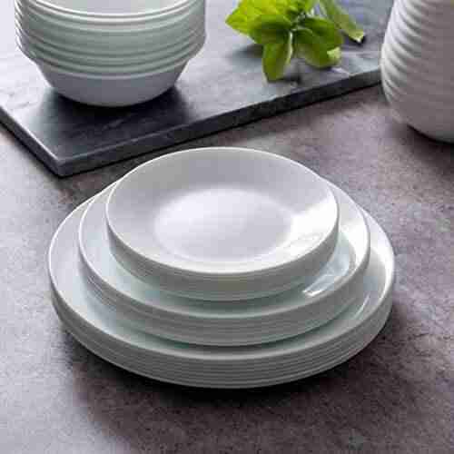 Microwave safe Corelle Dinner Plates White frost