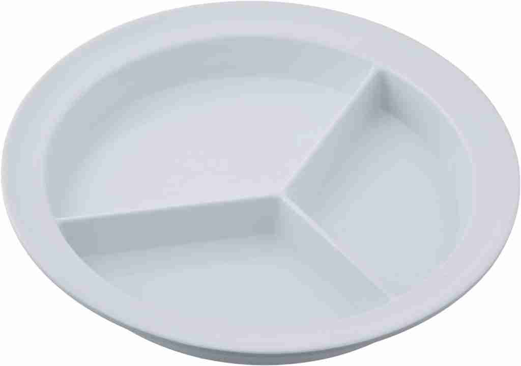 Sammons Preston Partitioned Scoop Dish, Melamine Divided Plate for Kids, Elderly, and Disabled.