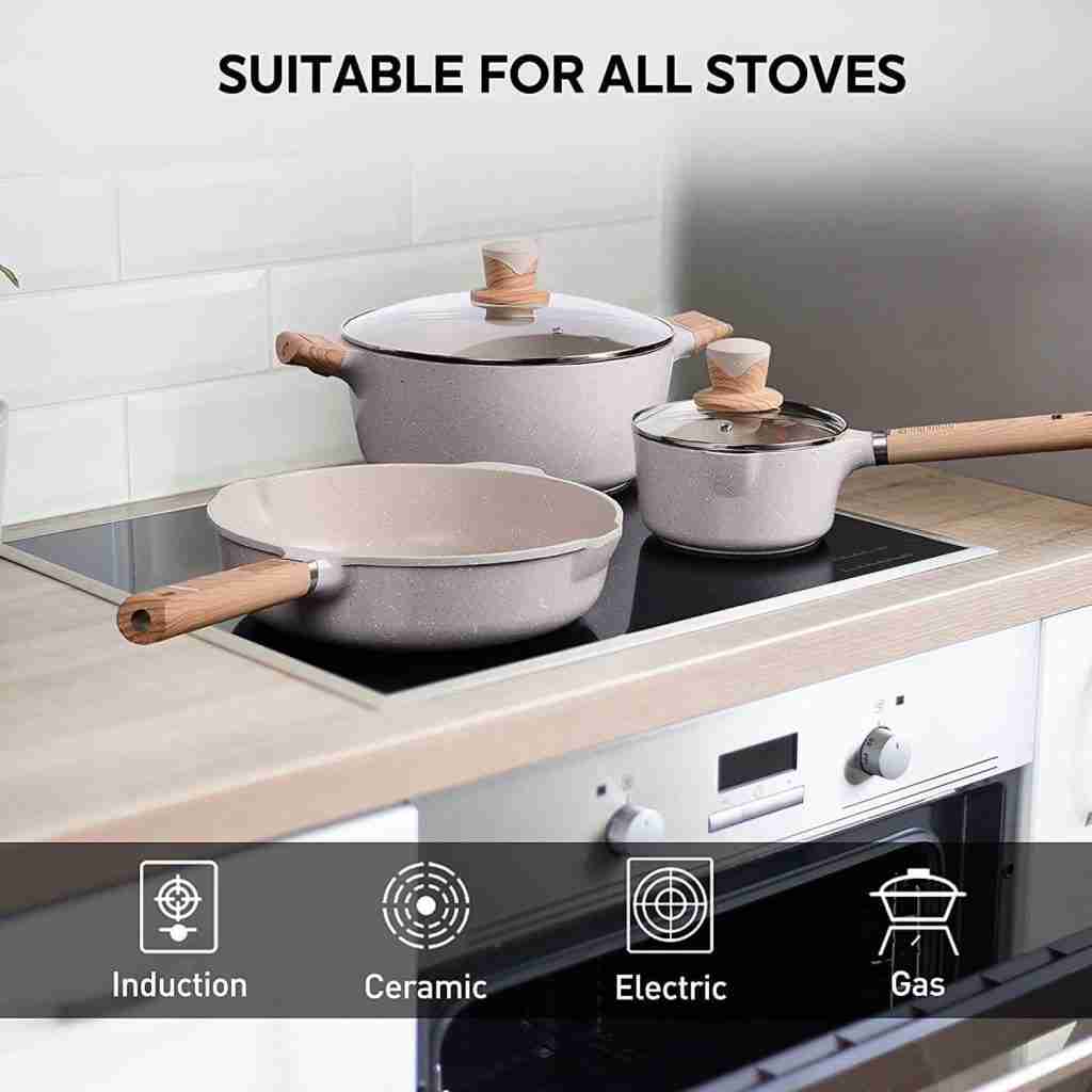 Yiifeeo Granite Cookware Pots and pan set
