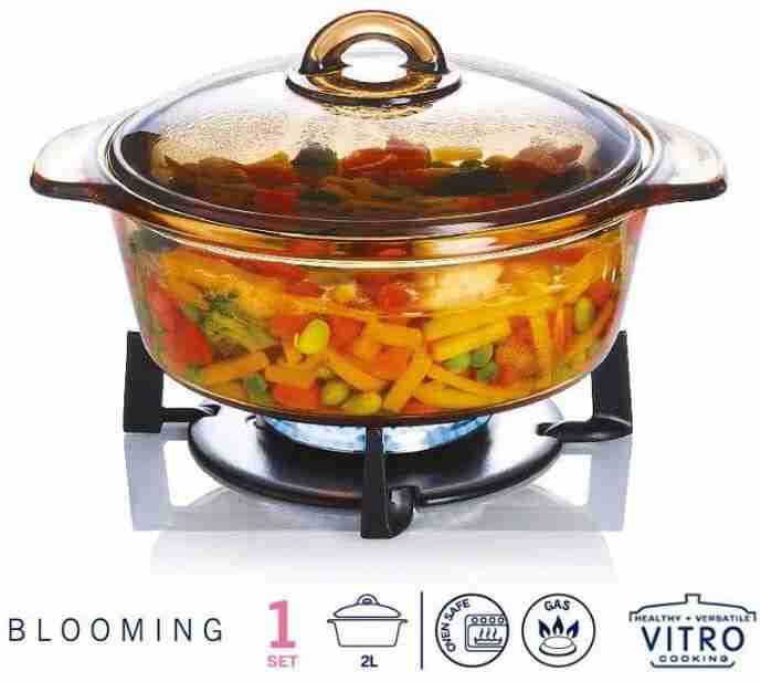 Luminarc Vitro Blooming Heat-resistant Glass Cooking pot cookware