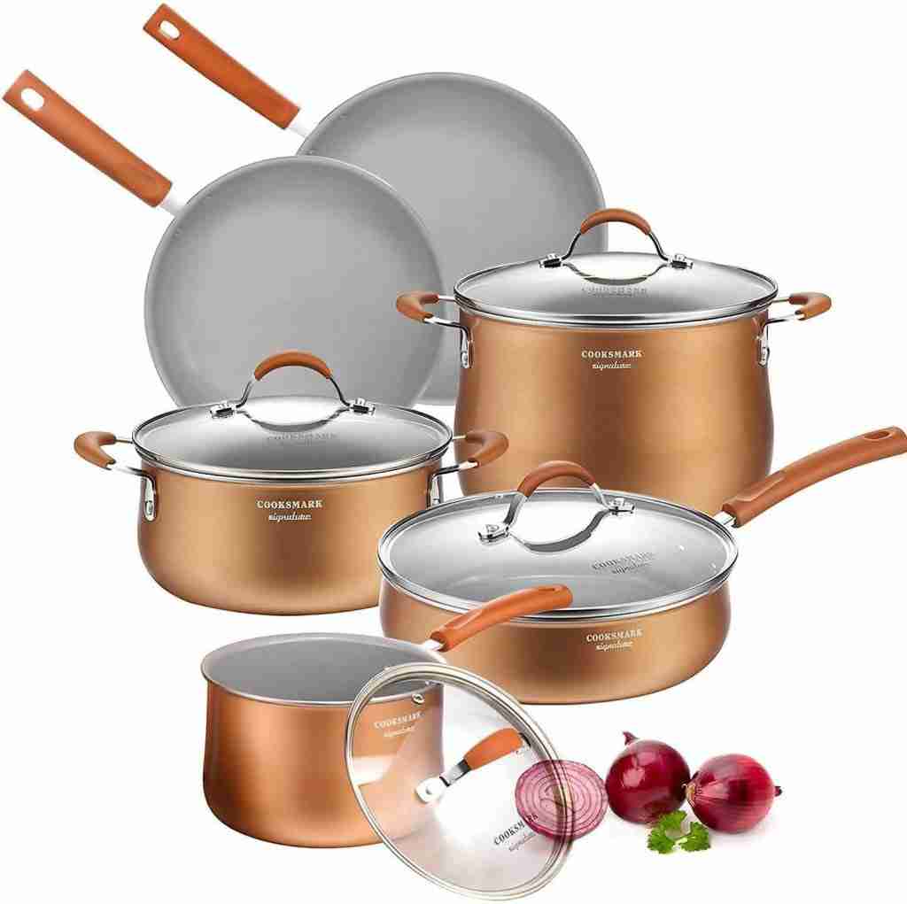 Aluminum ceramic nonstick cookware for induction stovetop