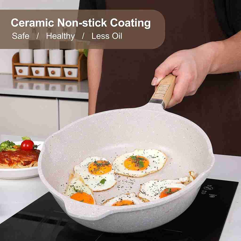 Ceramic non-stick stone cookware set