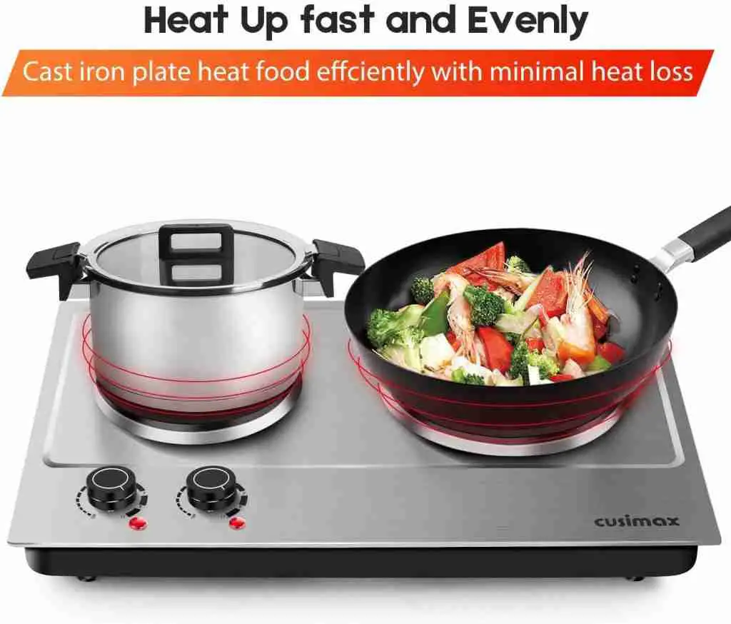 Cusimax Best electric stovetop for cast iron cookware and skillet