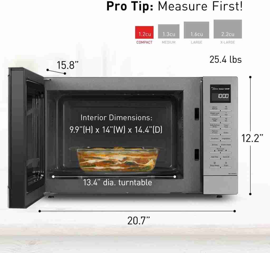 what size microwave fits a dinner plate