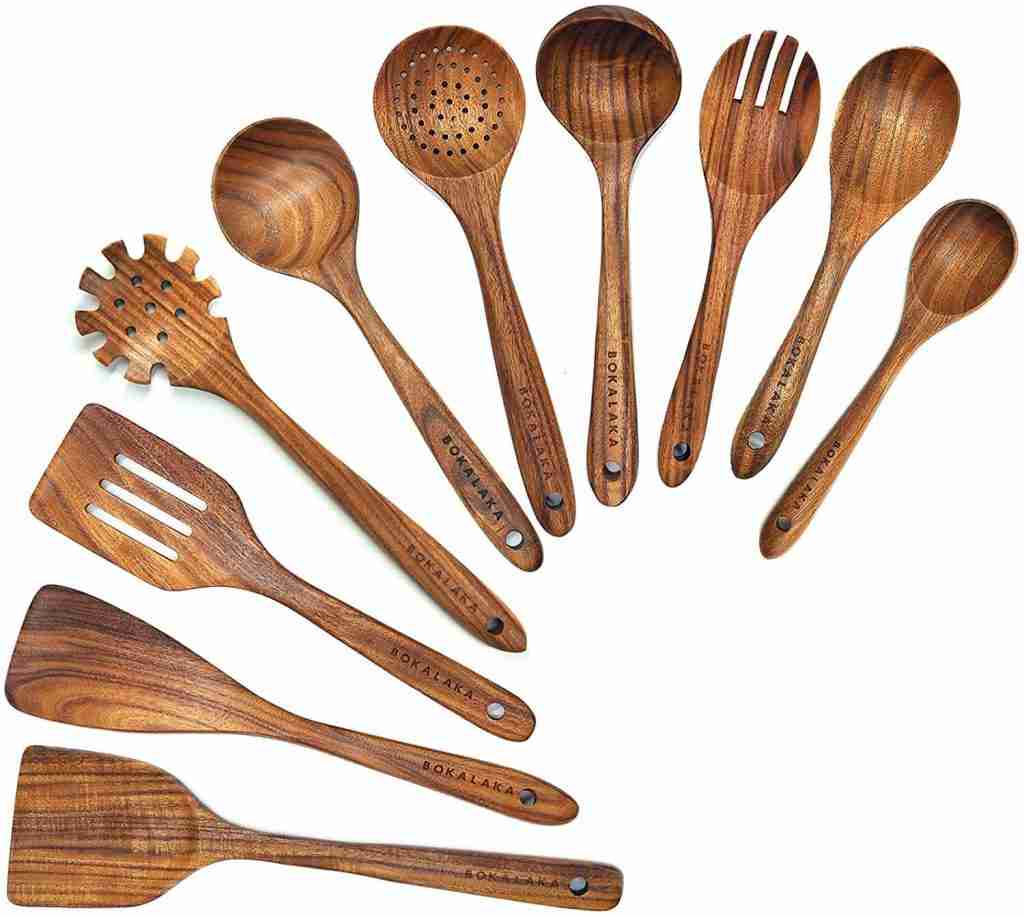 natural healthy wooden cooking utensils