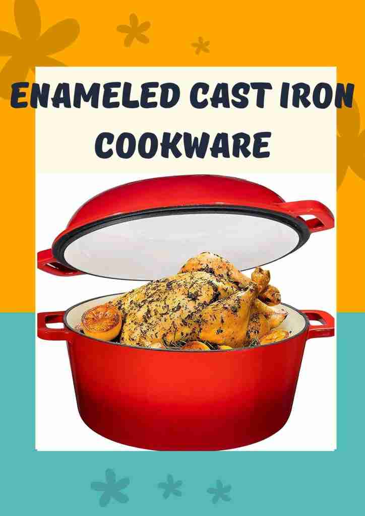 Enameled cast iron cookware