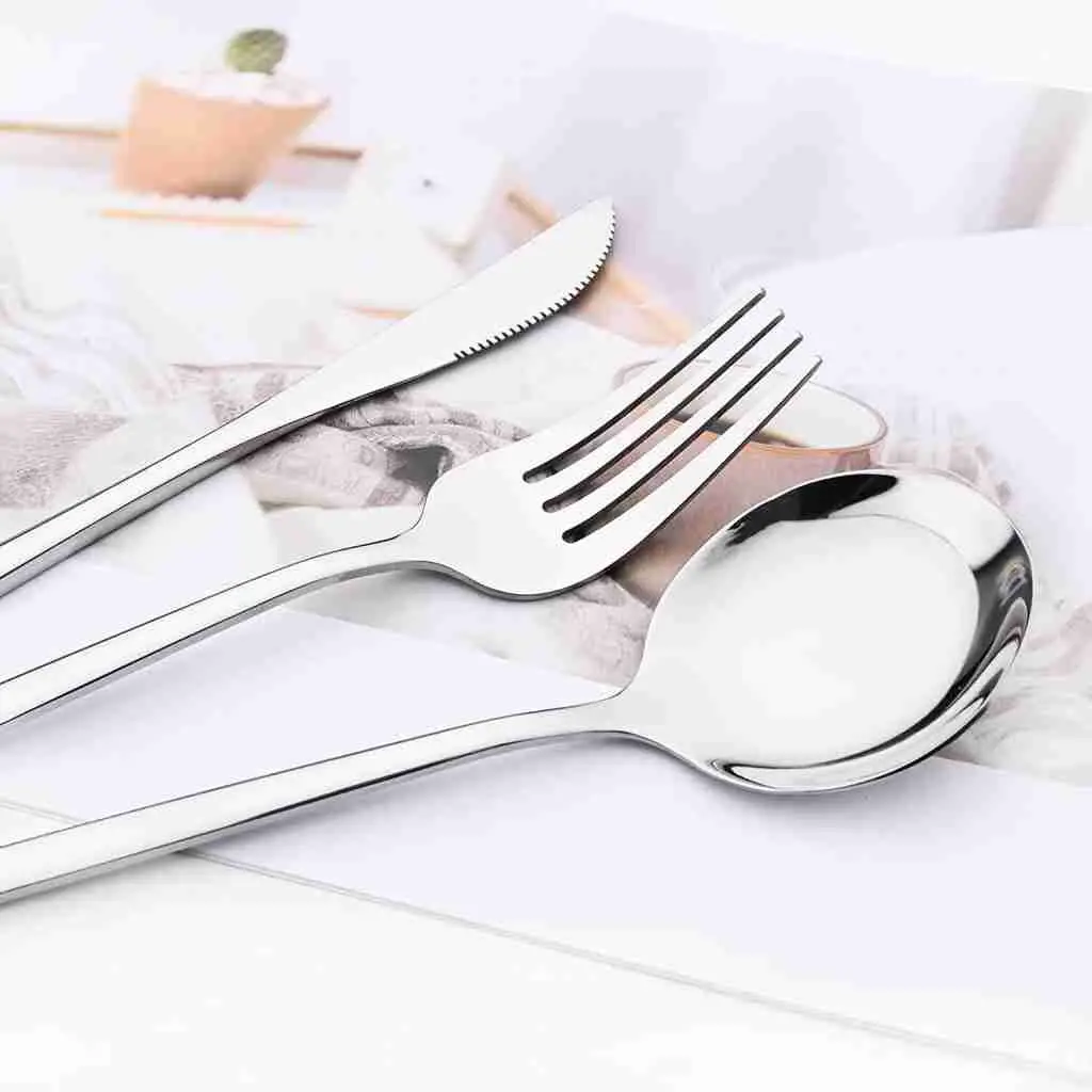24 piece 18/10 stainless steel flatware for home, restaurants and party
