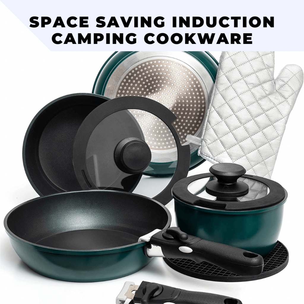 space saving induction cookware with detachable handles