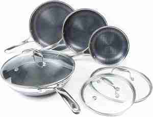 Hexclad hybrid stainless steel cookware