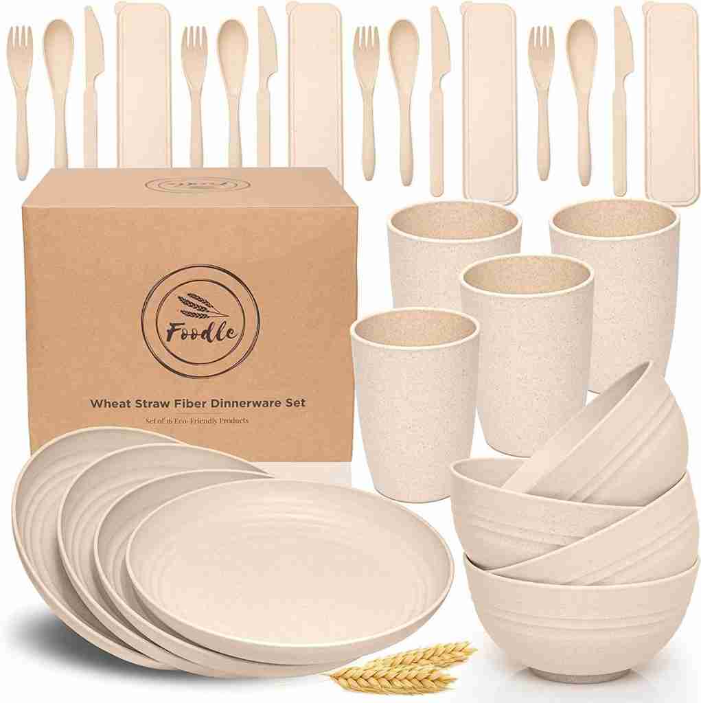 Wheatstraw non toxic outdoor dinnerware for kids, Rv, and dorm room